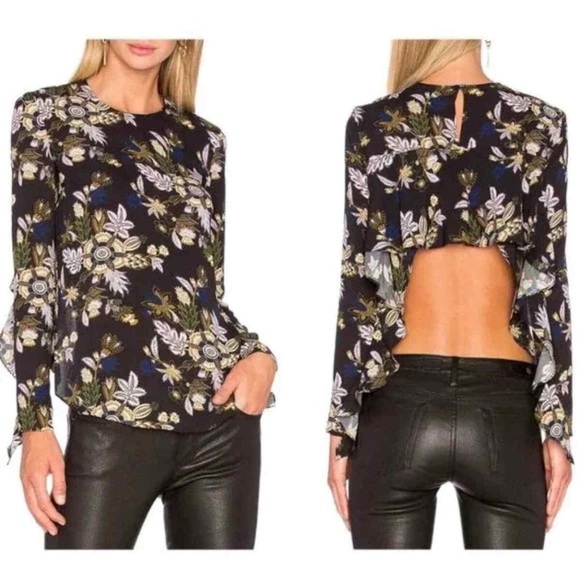 A.L.C. Tops - A.L.C. Floral Black Blouse